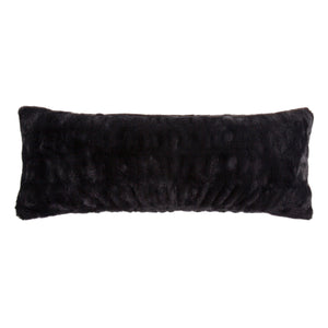 Hiend Accents Ruched Rabbit Lumbar Pillow - Luxurious Comfort With Elegant Ruching For Chic Home Décor Enhancement Black Shell, 100% Polyester,Fill, 100% Waterfowl Feathers Pl5004-ls-bk