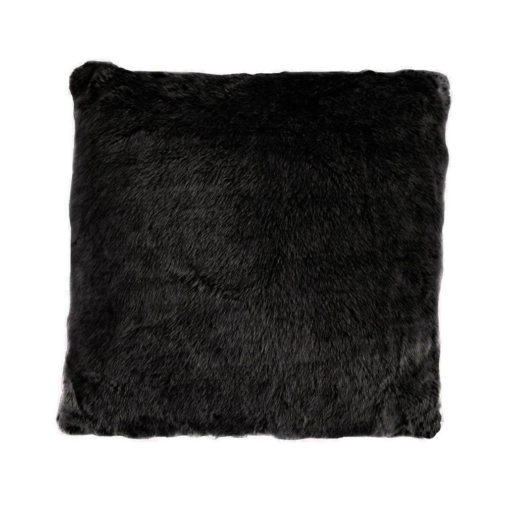 Hiend Accents Arctic Bear Pillow - Luxurious Faux Fur Accent Piece For Cozy Living Spaces And Stylish Décor Black Shell, 82% Acrylic,18% Polyester,Fill, 100% Waterfowl Feathers Pl5005-ab-bk