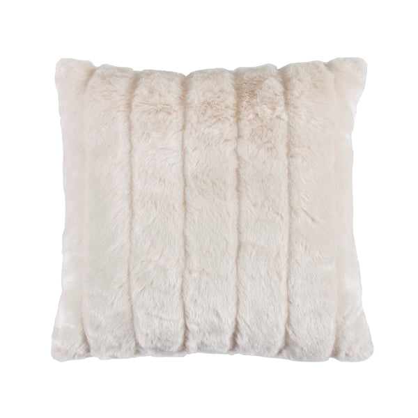 Hiend Accents White Mink Throw Pillow - Luxe Plush Accent For Elegant Decor, Channel Stitched Comfort & Style White Shell, 82% Acrylic,18% Polyester,Fill, 100% Waterfowl Feathers Pl5007-ls-wh