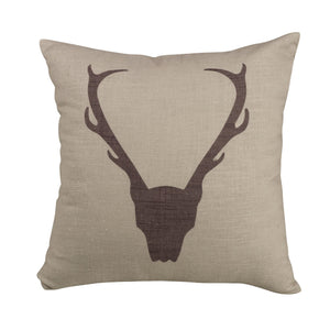 Hiend Accents Printed Antler Burlap Throw Pillow - Rustic Charm For Cozy Living Spaces, Perfect Lodge Accent Decor Tan,Brown Shell, 100% Polyester,Fill, 100% Polyester Pl5114