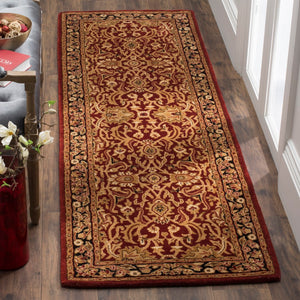 Safavieh Persian Handcrafted Area Rug - Luxurious New Zealand Wool With Intricate Floral Motifs For Elegance Rust ,Black New Zealand Wool Pl523c-9