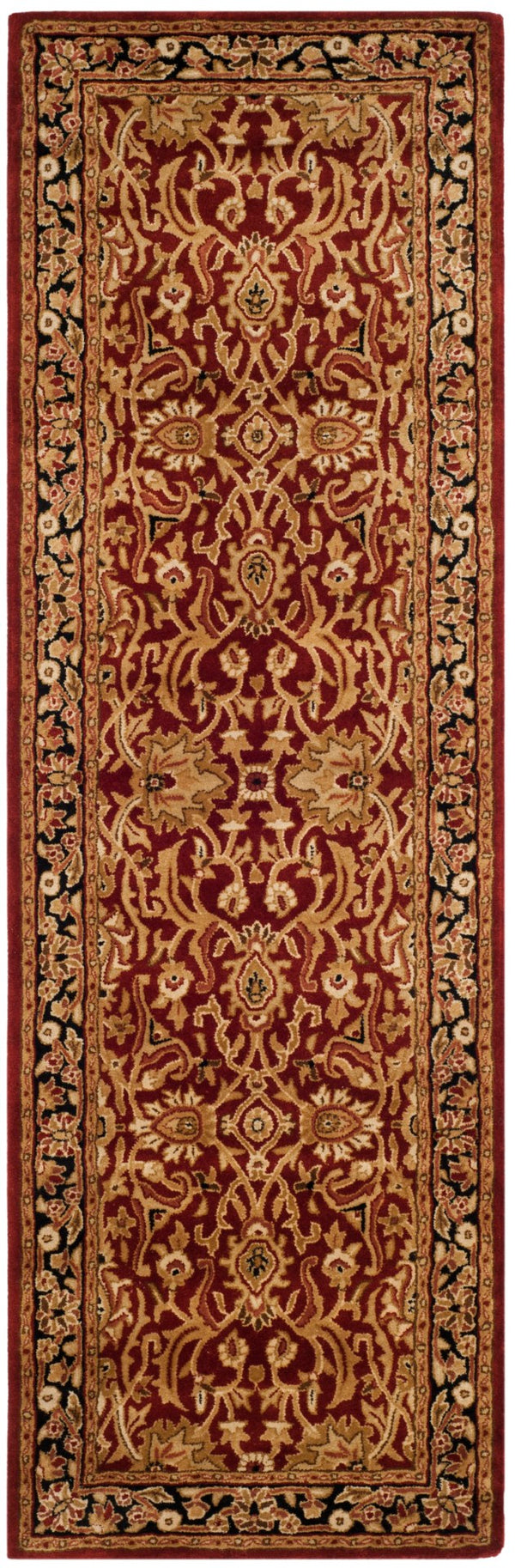 Safavieh Persian Handcrafted Area Rug - Luxurious New Zealand Wool With Intricate Floral Motifs For Elegance Rust ,Black New Zealand Wool Pl523c-9