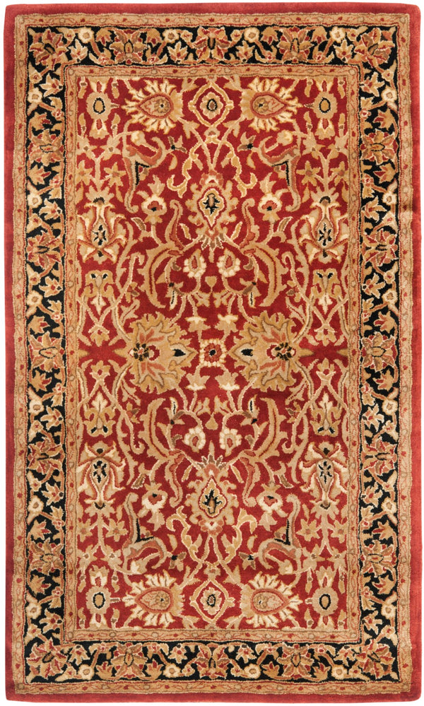 Safavieh Persian Handcrafted Area Rug - Luxurious New Zealand Wool With Intricate Floral Motifs For Elegance Rust ,Black New Zealand Wool Pl523c-9
