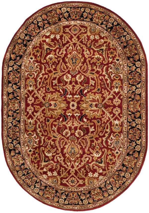 Safavieh Persian Handcrafted Area Rug - Luxurious New Zealand Wool With Intricate Floral Motifs For Elegance Rust ,Black New Zealand Wool Pl523c-9