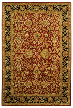 Safavieh Persian Handcrafted Area Rug - Luxurious New Zealand Wool With Intricate Floral Motifs For Elegance Rust ,Black New Zealand Wool Pl523c-9