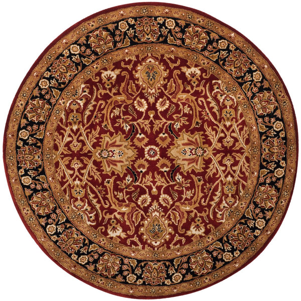 Safavieh Persian Handcrafted Area Rug - Luxurious New Zealand Wool With Intricate Floral Motifs For Elegance Rust ,Black New Zealand Wool Pl523c-9