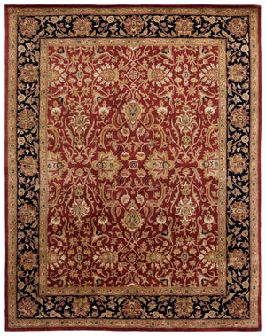 Safavieh Persian Handcrafted Area Rug - Luxurious New Zealand Wool With Intricate Floral Motifs For Elegance Rust ,Black New Zealand Wool Pl523c-9