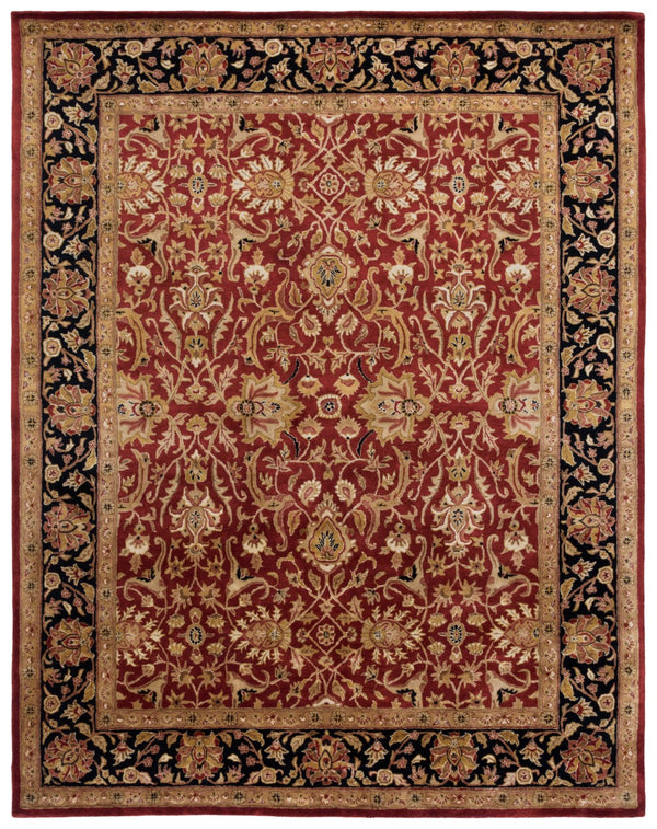 Safavieh Persian Handcrafted Area Rug - Luxurious New Zealand Wool With Intricate Floral Motifs For Elegance Rust ,Black New Zealand Wool Pl523c-9