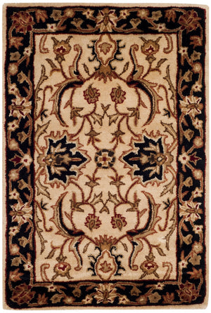 Safavieh Persian Handcrafted Area Rug - Luxurious New Zealand Wool With Intricate Floral Motifs For Elegance Ivory ,Black New Zealand Wool Pl523d-8ov