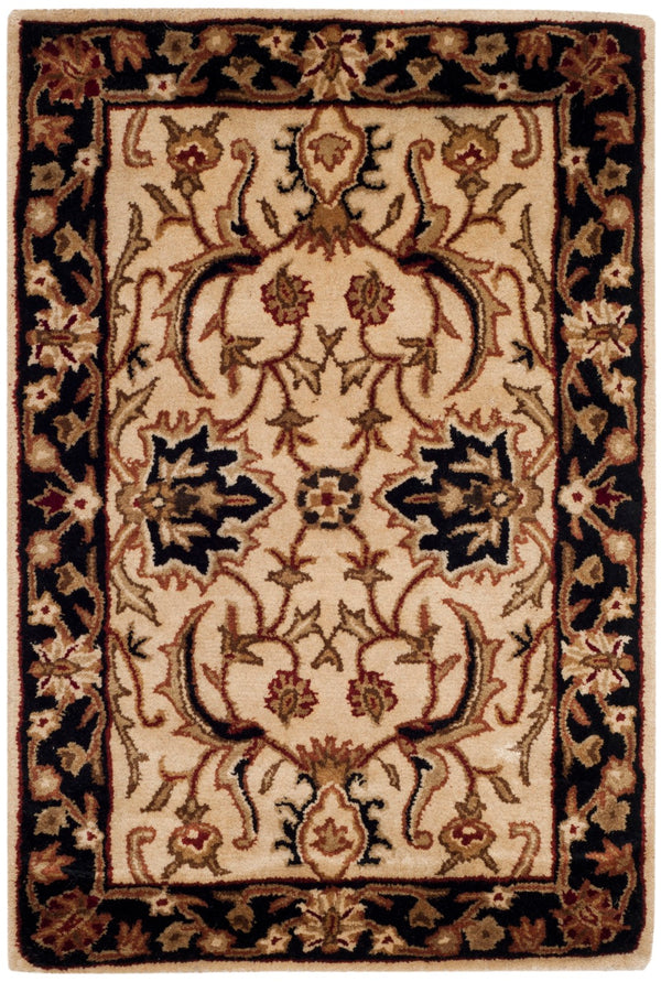 Safavieh Persian Handcrafted Area Rug - Luxurious New Zealand Wool With Intricate Floral Motifs For Elegance Ivory ,Black New Zealand Wool Pl523d-8ov