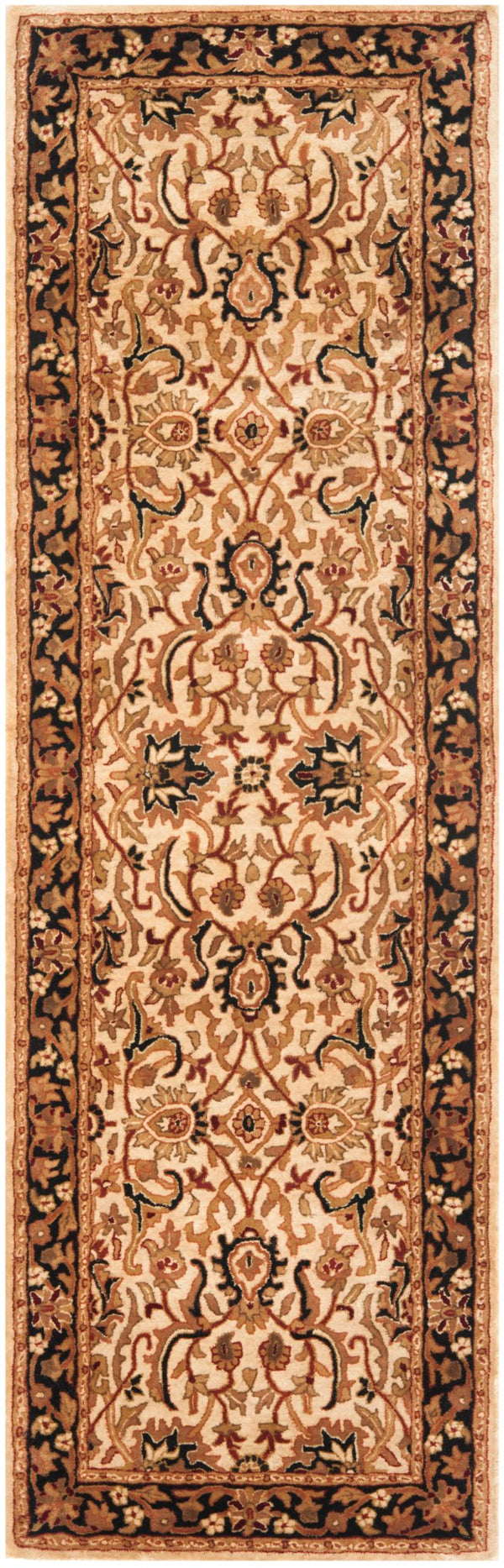 Safavieh Persian Handcrafted Area Rug - Luxurious New Zealand Wool With Intricate Floral Motifs For Elegance Ivory ,Black New Zealand Wool Pl523d-8ov