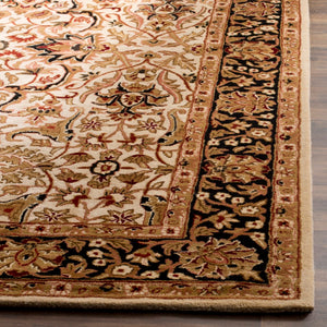 Safavieh Persian Handcrafted Area Rug - Luxurious New Zealand Wool With Intricate Floral Motifs For Elegance Ivory ,Black New Zealand Wool Pl523d-8ov