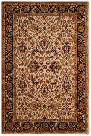 Safavieh Persian Handcrafted Area Rug - Luxurious New Zealand Wool With Intricate Floral Motifs For Elegance Ivory ,Black New Zealand Wool Pl523d-8ov