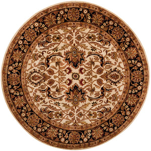 Safavieh Persian Handcrafted Area Rug - Luxurious New Zealand Wool With Intricate Floral Motifs For Elegance Ivory ,Black New Zealand Wool Pl523d-8ov