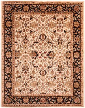 Safavieh Persian Handcrafted Area Rug - Luxurious New Zealand Wool With Intricate Floral Motifs For Elegance Ivory ,Black New Zealand Wool Pl523d-8ov