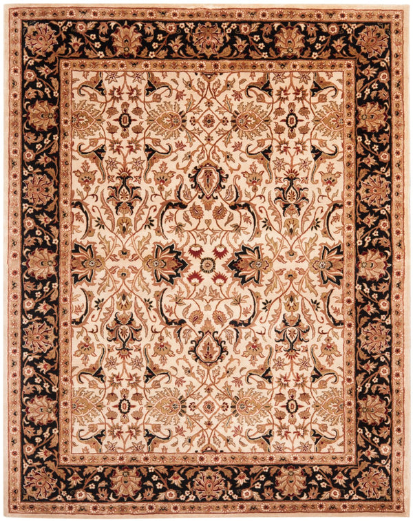 Safavieh Persian Handcrafted Area Rug - Luxurious New Zealand Wool With Intricate Floral Motifs For Elegance Ivory ,Black New Zealand Wool Pl523d-8ov