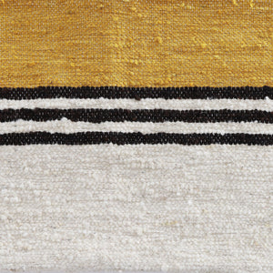 Hiend Accents Solola Handwoven Oblong Pillow - Artisan Crafted In Guatemala, Soft Wool & Feather Filled For Elegance Yellow,Natural Face, 100% Sheepswool,Back, 100% Cotton Canvas,Fill, 95% Feather,5% Down Pl8001p1