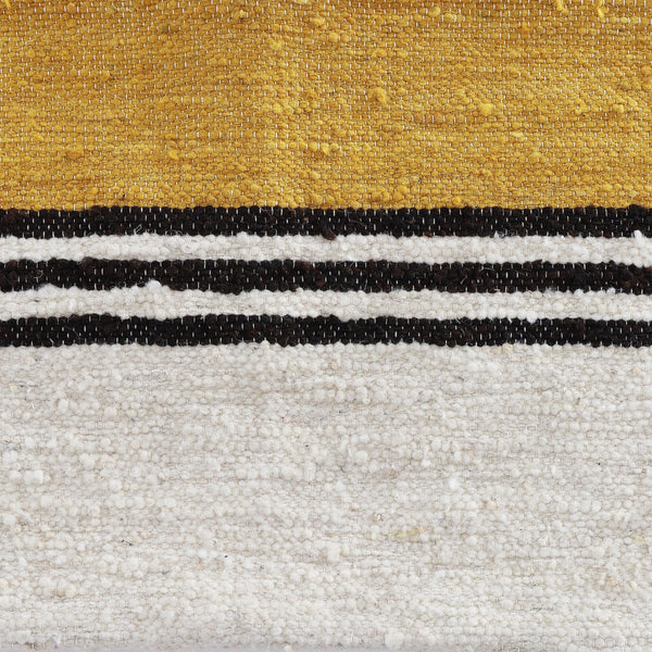 Hiend Accents Solola Handwoven Oblong Pillow - Artisan Crafted In Guatemala, Soft Wool & Feather Filled For Elegance Yellow,Natural Face, 100% Sheepswool,Back, 100% Cotton Canvas,Fill, 95% Feather,5% Down Pl8001p1