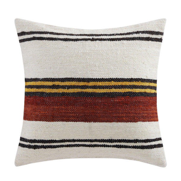 Hiend Accents Solola Handwoven Square Pillow - Vibrant Artisan Craftsmanship From Guatemala For Elegant Home Decor Brown,Natural Face, 100% Sheepswool,Back, 100% Cotton Canvas,Fill, 95% Feather,5% Down Pl8001p2