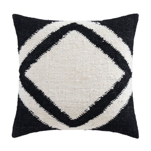 Hiend Accents Antigua Handwoven Square Pillow – Artisan Crafted Aztec Design For A Unique Home Decor Accent Black,White Face, 100% Sheepswool,Back, 100% Cotton Canvas,Fill, 95% Feather,5% Down Pl8002p2