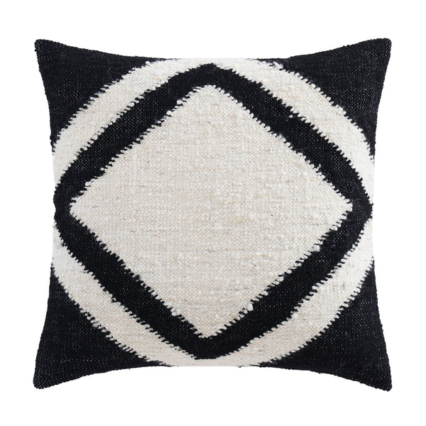 Hiend Accents Antigua Handwoven Square Pillow – Artisan Crafted Aztec Design For A Unique Home Decor Accent Black,White Face, 100% Sheepswool,Back, 100% Cotton Canvas,Fill, 95% Feather,5% Down Pl8002p2