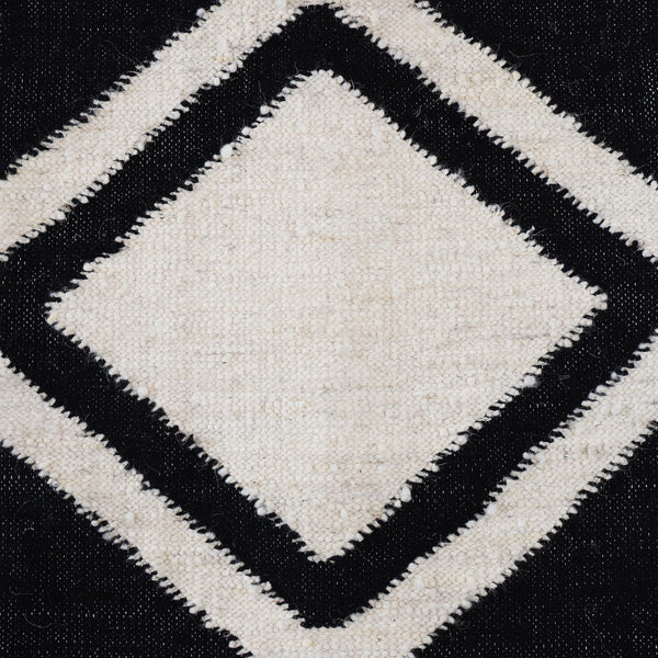 Hiend Accents Antigua Handwoven Square Pillow – Artisan Crafted Aztec Design For A Unique Home Decor Accent Black,White Face, 100% Sheepswool,Back, 100% Cotton Canvas,Fill, 95% Feather,5% Down Pl8002p2