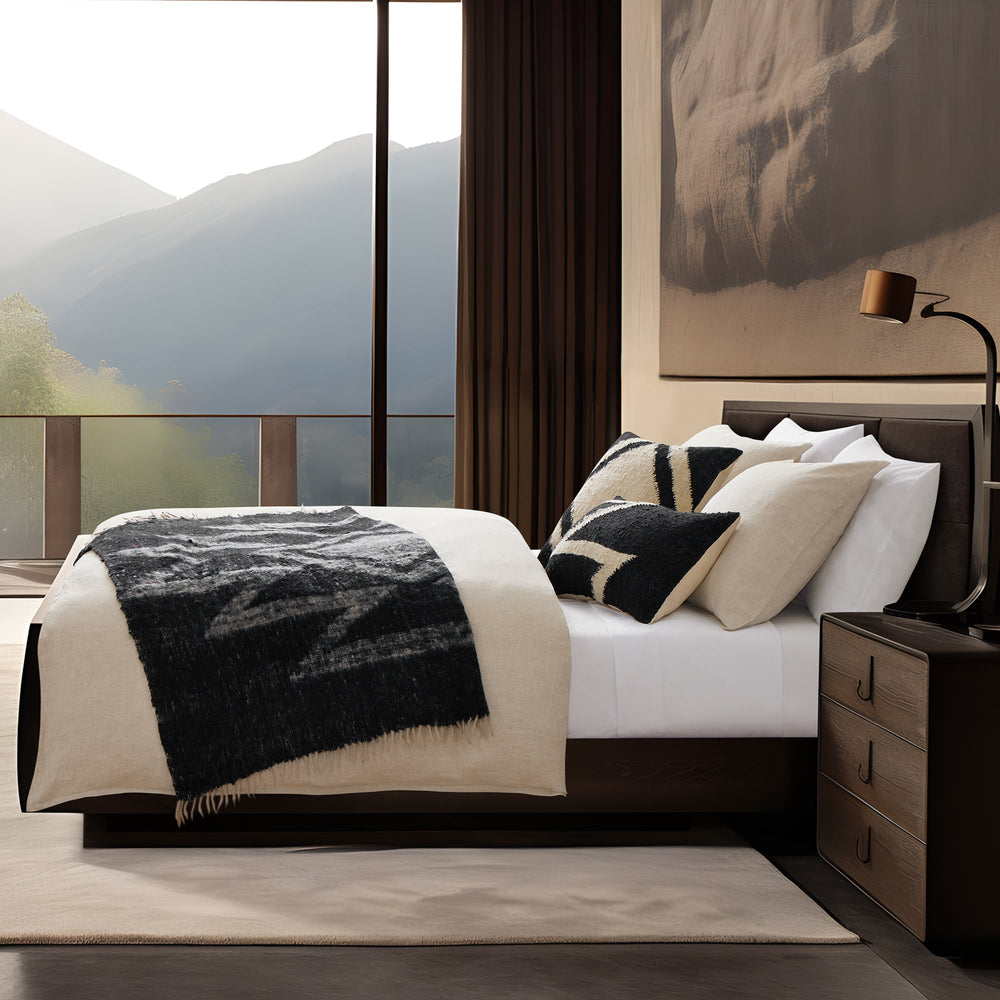 Hiend Accents Antigua Handwoven Square Pillow – Artisan Crafted Aztec Design For A Unique Home Decor Accent Black,White Face, 100% Sheepswool,Back, 100% Cotton Canvas,Fill, 95% Feather,5% Down Pl8002p2