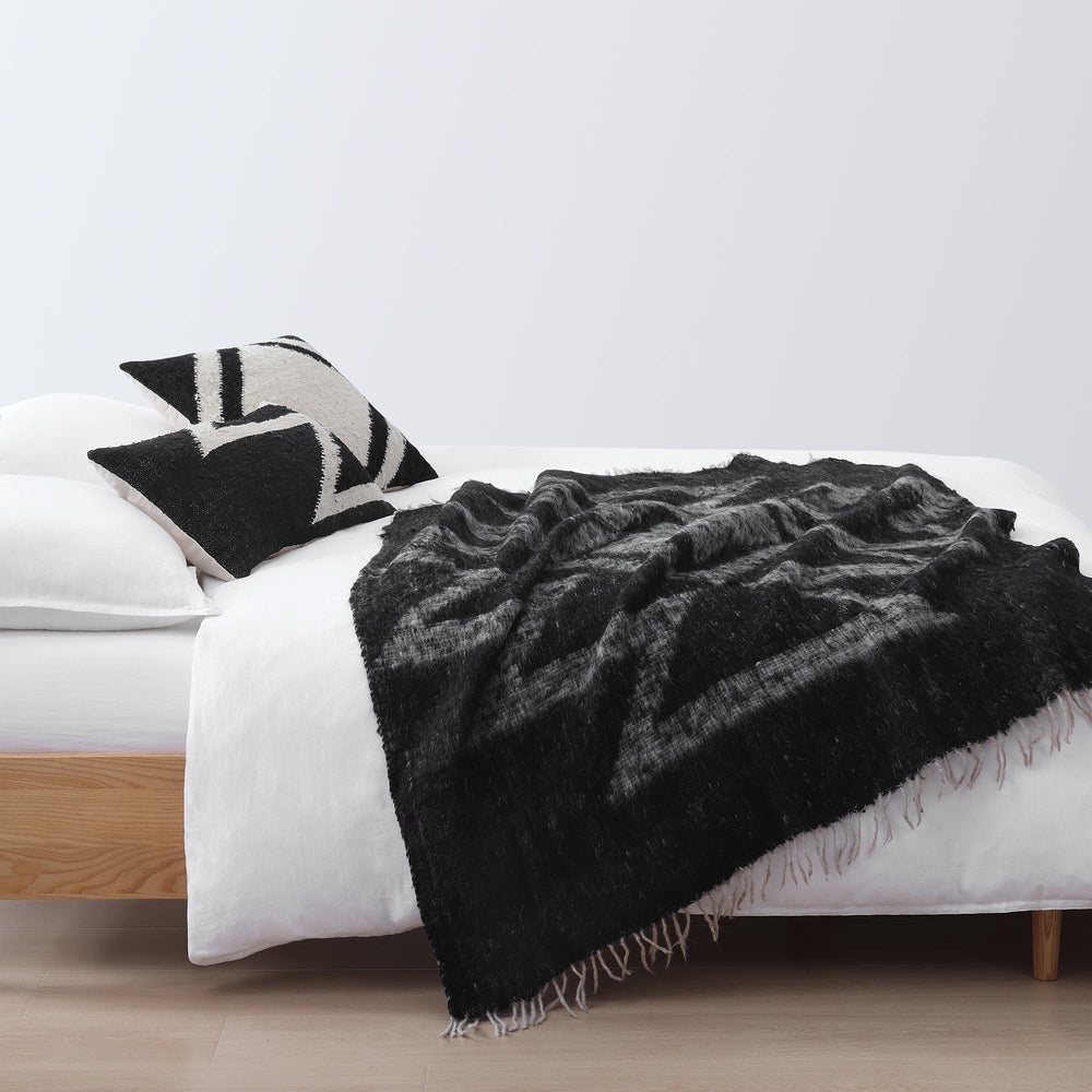 Hiend Accents Antigua Handwoven Square Pillow – Artisan Crafted Aztec Design For A Unique Home Decor Accent Black,White Face, 100% Sheepswool,Back, 100% Cotton Canvas,Fill, 95% Feather,5% Down Pl8002p2