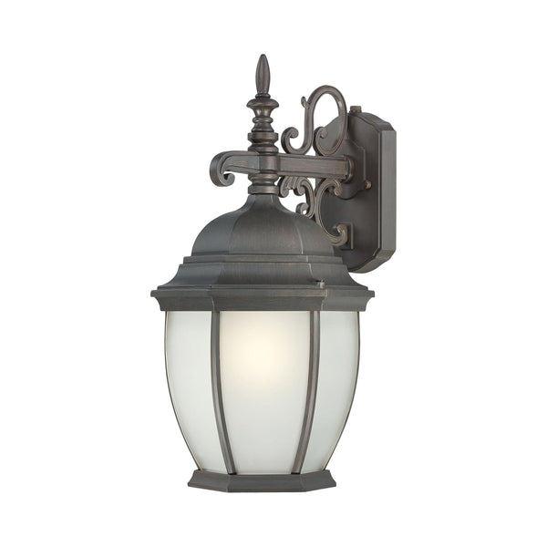 Thomas Lighting Covington Matte Metal Outdoor Wall Sconce with Seeded Glass Lantern for Entryways Bronze 18 inches - A PL922963