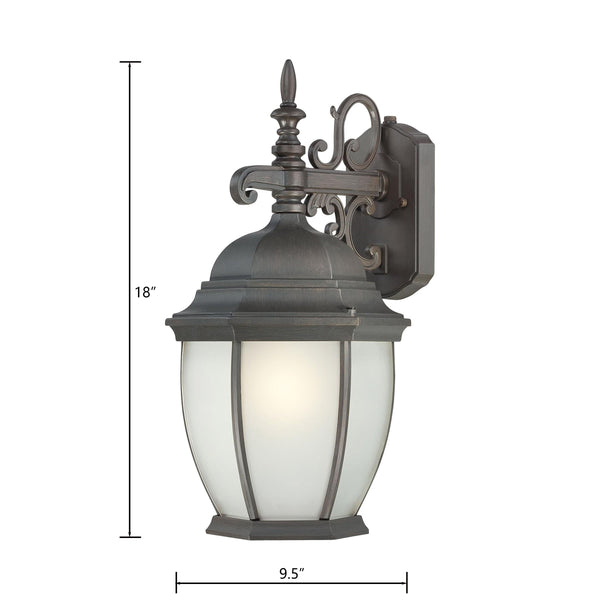 Thomas Lighting Covington Matte Metal Outdoor Wall Sconce with Seeded Glass Lantern for Entryways Bronze 18 inches - A PL922963