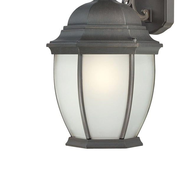 Thomas Lighting Covington Matte Metal Outdoor Wall Sconce with Seeded Glass Lantern for Entryways Bronze 18 inches - A PL922963