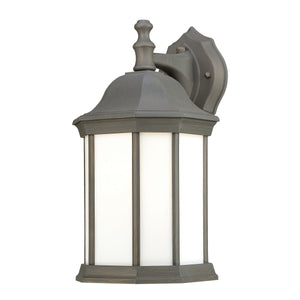 Thomas Lighting Hawthorne Matte Metal Outdoor Wall Sconce Traditional Lantern Glass Panel Porch Light Bronze 14 inches PL946263