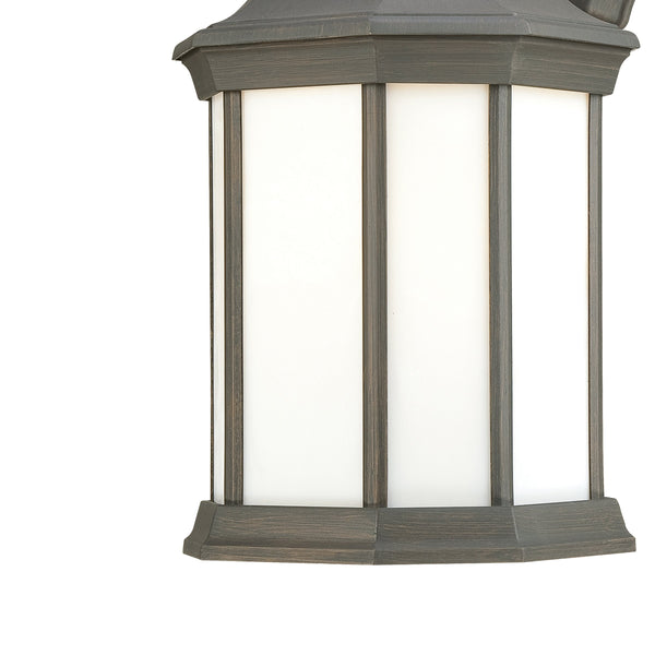 Thomas Lighting Hawthorne Matte Metal Outdoor Wall Sconce Traditional Lantern Glass Panel Porch Light Bronze 14 inches PL946263
