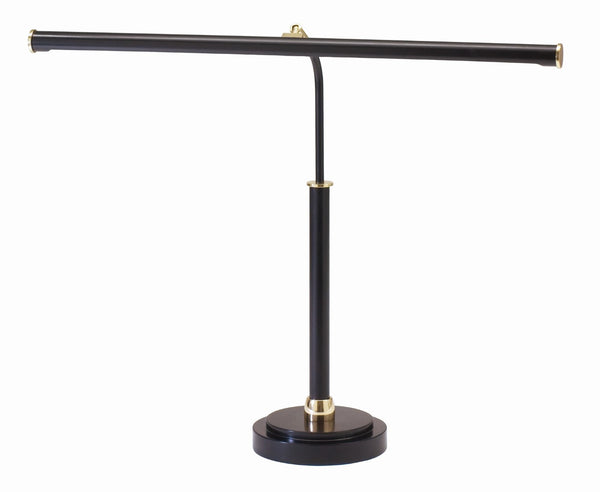 House Of Troy Led Piano Lamp - Elegant Black Design With Satin Nickel Accents For Perfect Lighting At Your Desk Black & Brass Metal Pled100-617