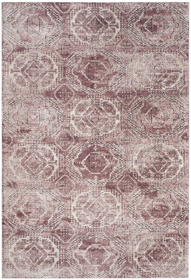 Safavieh Palermo Medium Rectangle Area Rug In Rose/Beige – Luxurious Geometric Design For Elegant Spaces Rose ,Beige 100% Viscose Plm827r-5