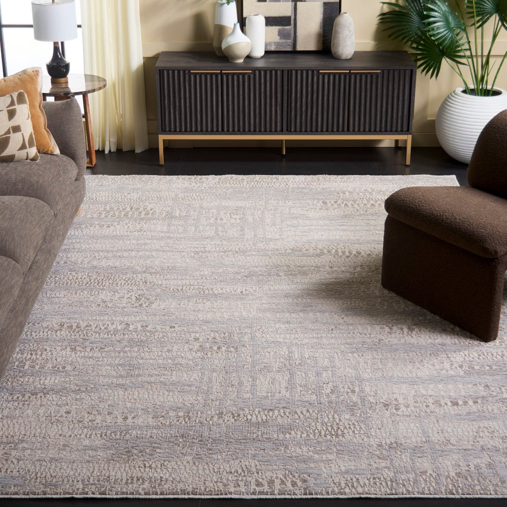 Safavieh Palmer Large Contemporary Area Rug - Elegant Power Loomed Design For Stylish Home Décor Upgrade Grey ,Ivory Polyester Plr208f-6