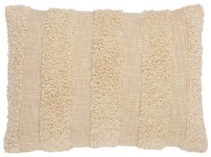 Safavieh Maja, Woven Cotton Accent Pillow Neutral Lumbar Rectangle for Sofas and Beds PLS1012A-1622
