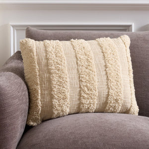 Safavieh Maja, Woven Cotton Accent Pillow Neutral Lumbar Rectangle for Sofas and Beds PLS1012A-1622