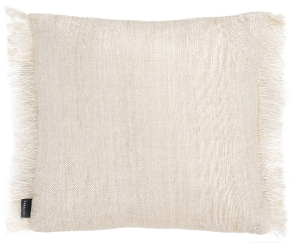 Safavieh Lurenz, Square Cotton Throw Pillow Neutral Toned Accent for Beds Sofas and Chairs Ivory PLS5013A-2020