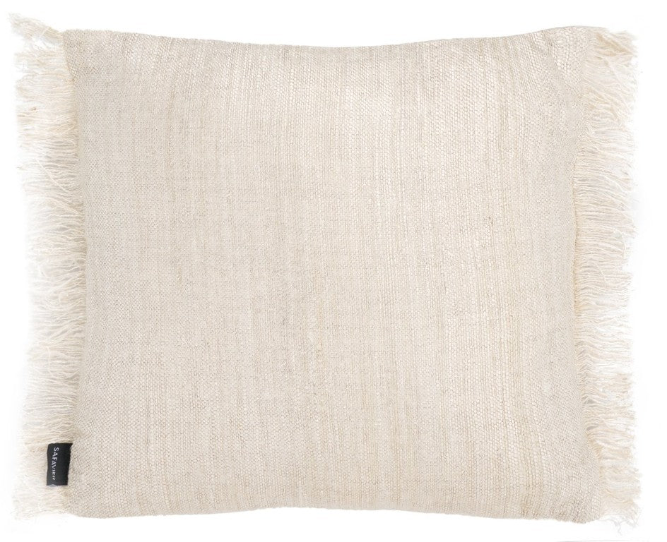 Safavieh Lurenz, Square Cotton Throw Pillow Neutral Toned Accent for Beds Sofas and Chairs Ivory PLS5013A-2020
