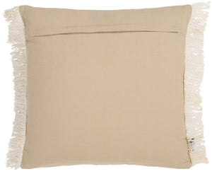 Safavieh Lurenz, Square Cotton Throw Pillow Neutral Toned Accent for Beds Sofas and Chairs Ivory PLS5013A-2020