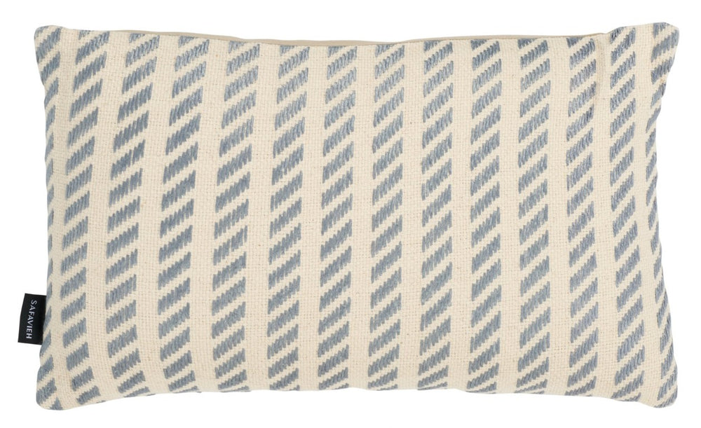 Safavieh Suki, Woven Cotton Lumbar Pillow Neutral Grey Cozy Accent for Sofa or Bed PLS5014A-1220