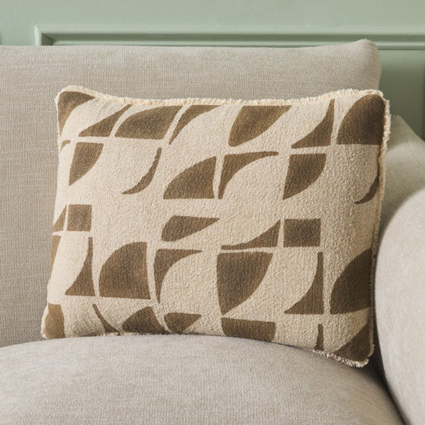 Safavieh Juara, Cotton Linen Lumbar Pillow Textured Taupe Accent for Sofa or Bed Layering PLS705A-1420