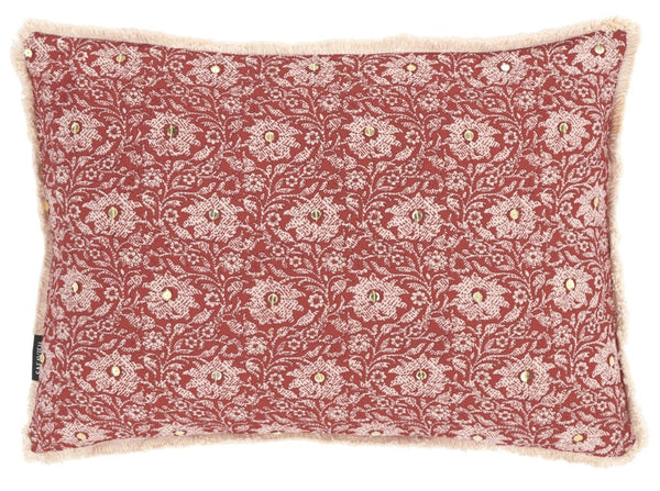 Safavieh Steph, Cotton Lumbar Pillow Brick Terracotta Tone for Bohemian Farmhouse Sofas PLS712A-1420