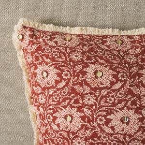 Safavieh Steph, Cotton Lumbar Pillow Brick Terracotta Tone for Bohemian Farmhouse Sofas PLS712A-1420