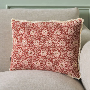 Safavieh Steph, Cotton Lumbar Pillow Brick Terracotta Tone for Bohemian Farmhouse Sofas PLS712A-1420