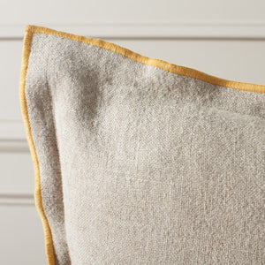 Safavieh Amal, 20 X 20, Natural/Mustard, Linen Pillow Natural / Mustard PLS8002A-2020