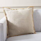 Safavieh Amal, 20 X 20, Natural/Mustard, Linen Pillow Natural / Mustard PLS8002A-2020