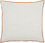 Hallie, 20 X 20, White/Rust, Linen Pillow