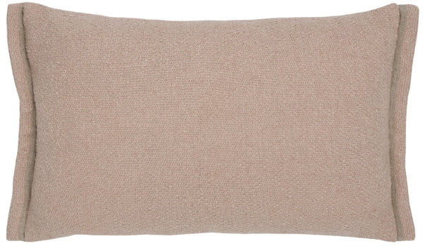 Safavieh Pyper, Boucle Linen Lumbar Pillow Soft Textured Accent for Sofa or Layered Bed Styling Pink 15 x 23 PLS9004A-1523
